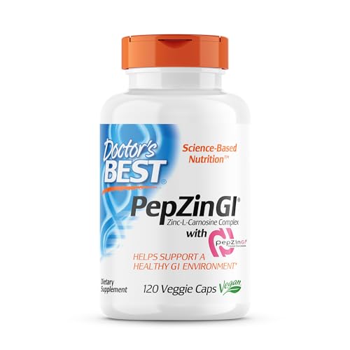 Doctor's Best PepZin GI, Zinc-L-Carnosine Complex, Non-GMO, Vegan, Gluten Free, Soy Free, Digestive Support, 120 Veggie Caps