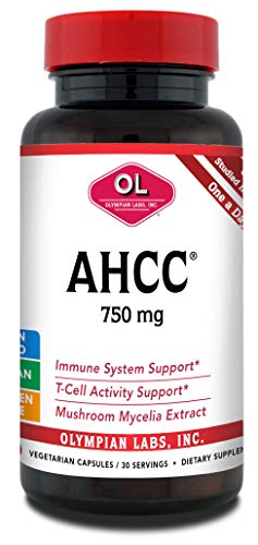 Olympian Labs Premium AHCC Supplement - 750mg of AHCC per Capsulesule - 30 Capsules - Supports Immune Health, Liver Function, and Natural Killer Cell Activity
