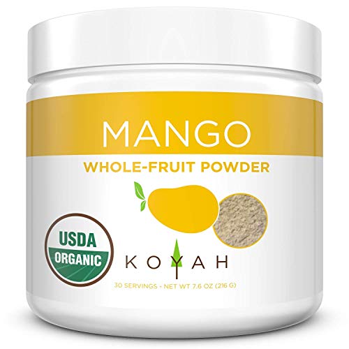 KOYAH - Organic Freeze-dried Mango Powder (1 Scoop = 1/4 Cup Fresh): 30 Servings, 216 g (7.6 oz)