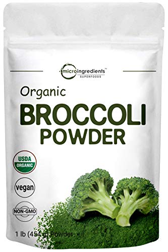 Micro Ingredients Organic Broccoli Extract Powder, 1 Pound (454g), Rich in Fiber, Immune Vitamin C and Flavonoids, Green Superfood for Smoothie, Drinks and Support Immune System, Vegan Friendly