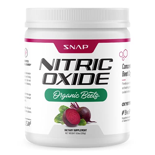 Beet Root Powder Organic - Nitric Oxide Beets by Snap Supplements - Supports Lower Blood Pressure and Circulation Superfood, Muscle & Heart Health, Increase Stamina & Energy, 250g (30 Servings)