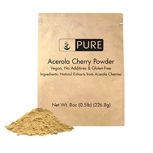 Acerola Cherry Powder (8 oz, ½ TSP per Serving) by Pure Organic Ingredients, 100% Pure, Rich in Vitamin C & Immunity Boosting, All-Natural, Gluten-Free, Eco-Friendly Packaging