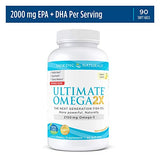 Nordic Naturals Ultimate Omega 2X, Lemon Flavor - 2150 mg Omega-3-90 Soft Gels - High-Potency Omega-3 Fish Oil with EPA & DHA - Promotes Brain & Heart Health - Non-GMO - 45 Servings