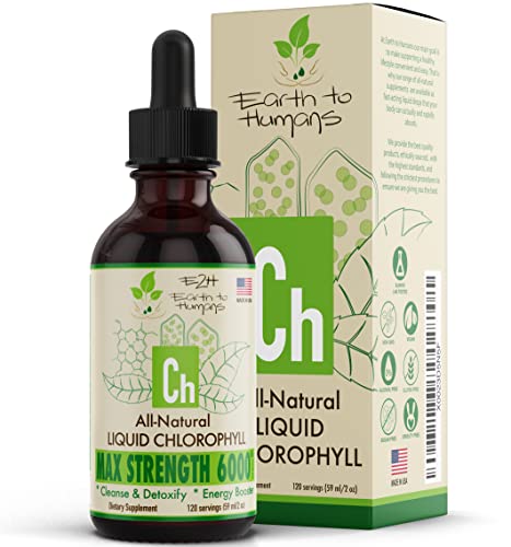 Chlorophyll Liquid Drops - 100% All-Natural Concentrate – Energy Booster, Digestion and Immune System Supports, Internal Deodorant - Altitude Sickness - 120 Servings