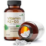 Futurebiotics Vitamin K2 (MK7) with D3 Supplement - Non-GMO Formula - 5000 IU Vitamin D3 & 90 mcg Vitamin K2 MK-7, 120 Vegetarian Capsules