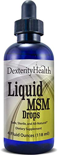 Dexterity Health Liquid MSM Drops, 4 oz. Dropper-Top Bottle, 100% Sterile, Safe, Vegan, Non-GMO and All-Natural, Contains Organic MSM, Contains Vitamin C as a Natural Preservative