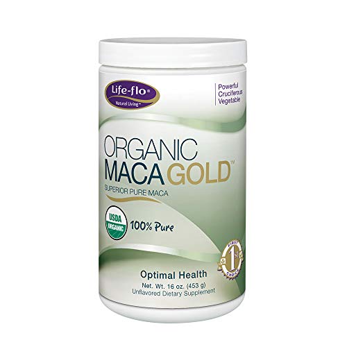 Life-Flo Organic Maca Gold Supplement | 100% Pure Maca Powder for Energy, Stamina & Vitality Support | Unflavored | 16oz