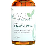 Botanical Anti-Aging Face Oil Serum – All Natural, Plant-Based Facial Serum + Organic Jojoba Oil, Rosehip Seed Oil, and Vitamin E Oil for Dry Skin Plumps, Protects, Restores by Eva Naturals, 1 oz.