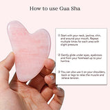 Jade Roller & Gua Sha, Face Roller, Facial Beauty Roller Skin Care Tools, BAIMEI Rose Quartz Massager for Face, Eyes, Neck, Body Muscle Relaxing and Relieve Fine Lines and Wrinkles
