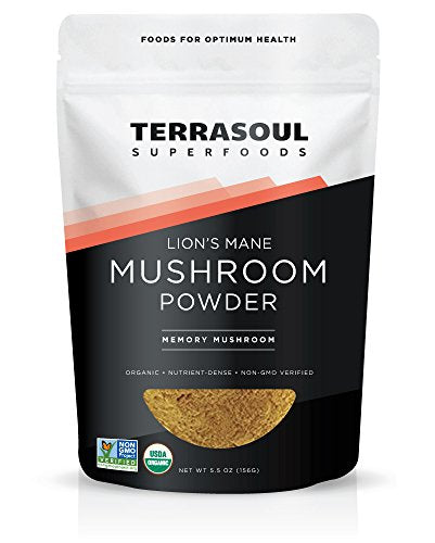Terrasoul Superfoods Organic Lion's Mane Mushroom Powder (4:1 Extract), 5.5 Ounces