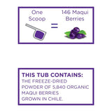 KOYAH - Organic Maqui Powder 40 Servings (1 Scoop = 146 Berries or 1/8 Cup Fresh), Chile Grown, Freeze-dried, Whole-Berry Powder