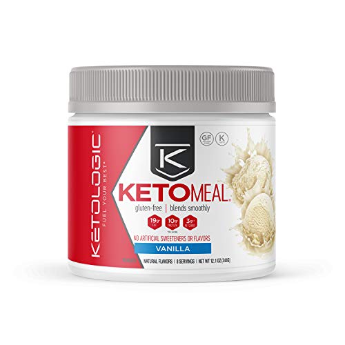 KetoLogic Keto Meal Replacement Shake Powder: Vanilla (8 Servings) – Low Carb, Keto Shake Rich In MCT Oil, Healthy Fats and Whey Protein - Formulated Macros Support Keto Diet & Ketosis