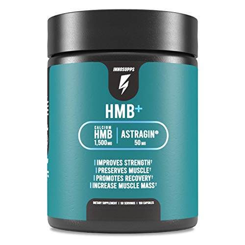 Inno Supps HMB+ 1500mg HMB (Beta-Hydroxy Methylbutyrate) & 50mg Astragin, Enhanced Absorption Per Serving, Preserves Muscle, Promotes Recovery, Increase Muscle Mass, Gluten Free - 150 Veggie Capsules