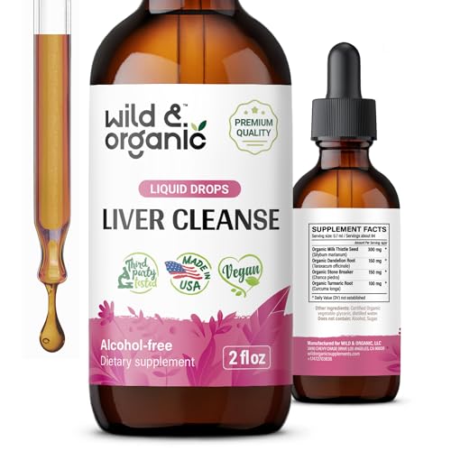 Liver Cleanse Detox & Repair Tincture - Liver Support Supplement with Organic Milk Thistle, Dandelion Root - Liver Care Liquid Drops - Vegan, Alcohol Free Drops - 2 fl oz