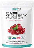 USDA Organic Cranberry Concentrate (50:1) Powder - 500mg is Equivalent to 25,000mg of Fresh Cranberries - for Kidney Cleanse & UTI Support Vitamins - Women - Supplement - 100 Servings - No Pills