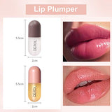 KISSIO Lip Plumper Set,Natural Lip Plumper and Lip Care Serum,derol lip plumper,Lip Enhancer for Fuller,lip filler,Beautiful Fuller, Hydrating & Reduce Fine Lines,Day&Night(2PCS)