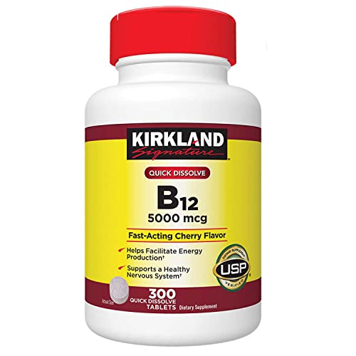 Kirkland-Signature Quick Dissolve B-12 5000 mcg., 300 Tablets Dietary Supplement