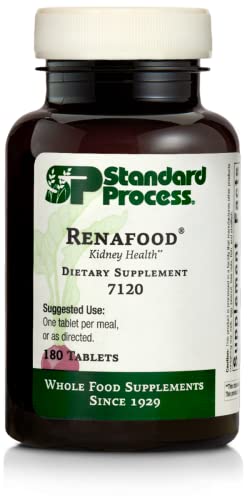 Standard Process Renafood - Whole Food Kidney Health Supplement for Kidney Support with Kidney Bean, Renal Vitamins, Spanish Moss, Lactose, Organic Sweet Potato, Beet Root, and More - 180 Tablets