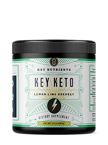 Exogenous Ketone Supplement, Key Keto: 15 Servings Lemon Lime Sherbet Ketone Drink for Ketosis, Instant Keto Mix - Puts You into Ketosis Quick, Helps Keto Diets, Increases Energy - Keto BHB Powder