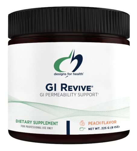 Designs for Health GI Revive Gut Health Powder - L Glutamine & Citrus Pectin for Digestive Health + Slippery Elm, Marshmallow Root & Cat's Claw for Healthy Intestinal Function (28 Servings)