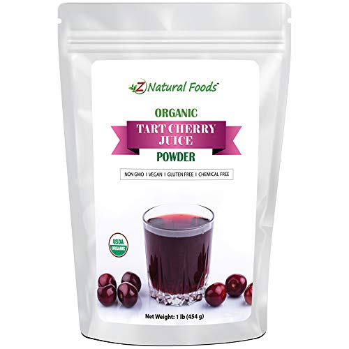 Organic Tart Cherry Juice Powder - Joint Sleep Support Superfood Supplement - Mix In Drinks, Shakes, Smoothies, Recipes - Non GMO, Gluten Free, Vegan, Kosher - 1 lb