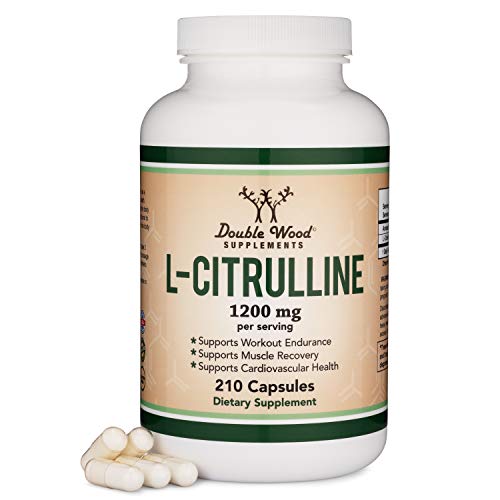 L Citrulline Capsules 1,200mg Per Serving, 210 Count (L-Citrulline Increases Levels of L-Arginine and Nitric Oxide) Muscle Recovery Supplement – Improve Muscle Pump by Double Wood Supplements