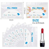 100 Pack Pill Pouch Bags - (4" X 2.75") Thickness is 6 Mil, Portable Plastic Pills Bag Hold Vitamin, Supplements, Medication, and Vitamin Storage
