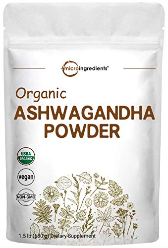 Pure Organic Ashwagandha Root Powder,1.5 Pound (24 Ounce), Adaptogenic Ayurvedic Herbal Supplements for Stress Relief and Mood Balancing, No GMO