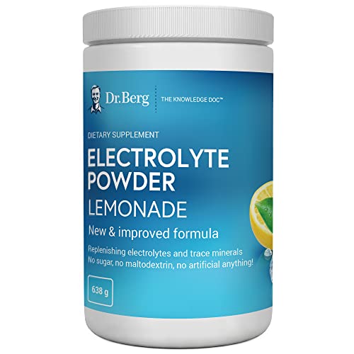 Dr. Berg's Electrolyte Powder Lemonade - Hydration Drink Mix Supplement Helps Replenish & Rejuvenate Your Cells Keto-Friendly - NO Maltodextrin or Sugar - No Ingredients from China - 100 Servings