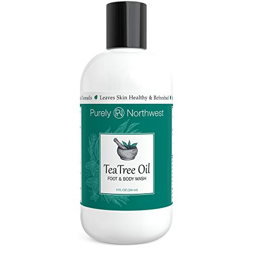Antifungal Tea Tree Oil Body Wash, Helps Athletes Foot, Ringworm, Toenail Fungus, Jock Itch, Acne,Yeast infections, Eczema, Body Odor, Soothes Itching,Made in the USA By Purely Northwest 9oz