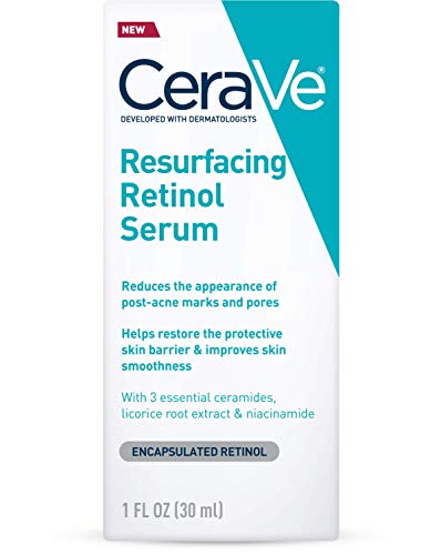 CeraVe Retinol Serum for Post-Acne Marks and Skin Texture | Pore Refining, Resurfacing, Brightening Facial Serum with Retinol | 1 Oz