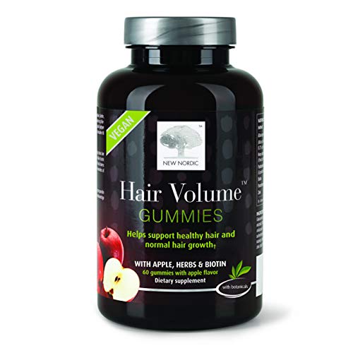 NEW NORDIC Hair Volume Gummies | with Biotin to Support Hair Skin & Nails | Vegan | for Men and Women | 60 Count (Pack of 1)
