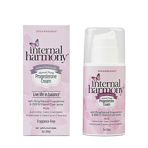 Internal Harmony Progesterone Cream, Contains Natural USP Bioidentical Progesterone from Wild Yam, Black Cohosh, Maca, Chasteberry, Dong Quai Root, American Ginseng, and Other Herbal Extracts