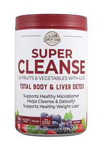 Country Farms Super Cleanse, Organic Super Juice Cleanse, Delicious Drink Powder, 14 Servings, 9.88 Oz (Packaging May Vary)