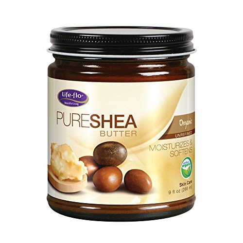 Life-flo Pure Organic Shea Butter, Unrefined | Moisturizes, Smooths & Conditions Skin, Hair & Scalp | No Parabens | 9oz