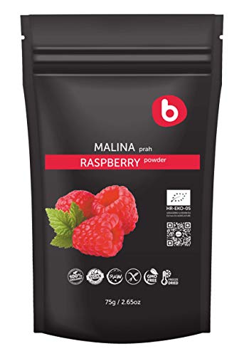 Bobica's Premium European Organic Raspberry Powder | from Freeze Dried Raspberries | High-Potassium Foods | Non-GMO, Gluten-Free, Raw | Vegetarians & Vegans | 2.65oz /75g |
