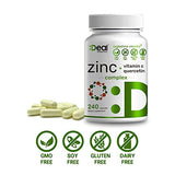 Zinc Quercetin with Vitamin C, Ultimate Immune Support, 4-1 Zinc Complex (Zinc 50mg), 240 Capsules - Up to 8 Months Supply - Premium Zinc Supplements