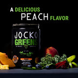 Jocko Fuel Greens Powder (Peach Flavor) - Organic Greens & Superfood Powder for Healthy Green Juice - Keto Friendly with Spirulina, Chlorella, Digestive Enzymes, & Probiotics - 30 Servings