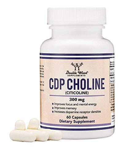 CDP Choline (Citicoline) Supplement, Pharmaceutical Grade, Made in USA (60 Capsules 300mg)