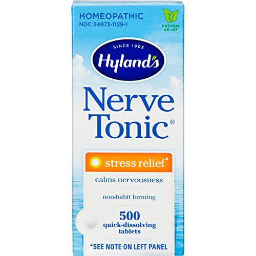 Hyland's Nerve Tonic Stress Relief Tablets, Natural Relief of Restlessness, Nervousness and Irritability Symptoms, Non-Habit Forming, 500 Count