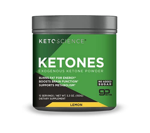 Keto Science Ketones Powder Dietary Supplement, Sugar-Free Lemon Drink Mix, Supports Carb-Fighting Diet and Weight Loss, 5.3 oz. (15 Servings), Packaging May Vary