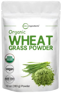 Sustainably US Grown, Organic Wheat Grass Powder (100% Whole-Leaf), 10 Ounce (94 Serving), Rich in Immune Vitamins, Fibers and Minerals, Support Digestion Function, Vegan Friendly