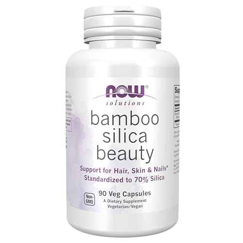 NOW Solutions, Bamboo Silica Beauty, Support for Hair, Skin & Nails, Standardized to 70% Silica, 90 Veg Capsules