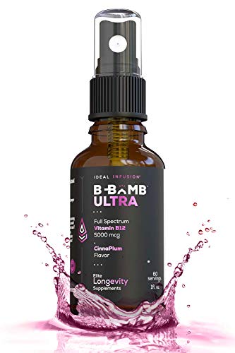 FuII Spectrum Vitamin B12 5000 mcg Sublingual Spray: Nerve Health & Energy Booster- Methylcobalamin, Adenosylcobalamin, Hydroxocobalamin - Keto, Sugar Free (CinnaPlum)
