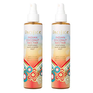 Pacifica Beauty Indian Coconut Nectar All Natural Hair and Body Mist Spray, 100% Vegan, Cruelty, Phthalate & Paraben Free, Clean Fragrance, 12 Fl Oz, Pack of 2