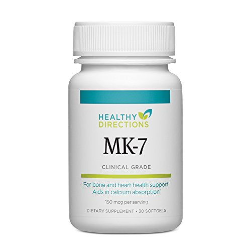 Healthy Directions MK-7 Vitamin K Supplement for Healthy Arteries and Strong Bones, 30 Capsules (30-Day Supply)