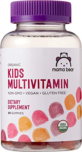 Mama Bear Organic Kids Multivitamin, 60 Gummies, 1 Month Supply (Packaging May Vary)