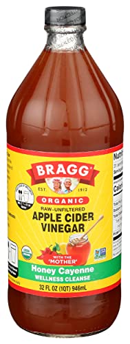Bragg Organic Apple Cider Vinegar Honey Cayenne Wellness Cleanse – Made with ACV, Honey, Lemon Juice & Cayenne - USDA Certified Organic – Raw, Unfiltered All Natural Ingredients