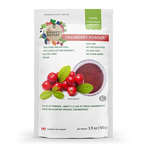 Organic Cranberry Powder 3.5oz (100g) 100% Whole Berry; Not Extract, Not Concentrate, Not Juice Powder
