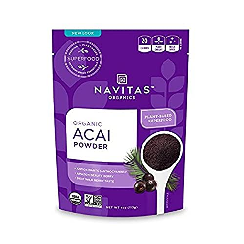 Navitas Organics Acai Powder Bag 38 Servings — Organic NonGMO Freeze-Dried, Gluten-Free, 4 Ounce